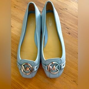 Michael Michael Kors Fulton moccasin Ballet Leather Flats Size 6.5 Powder Blue